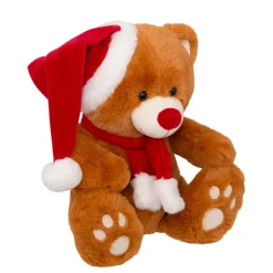 JJA Babbo Natale Animali E Personaggi-Orso di peluche (H34 cm) Loulou con sciarpa rossa
