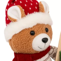JJA Babbo Natale Animali E Personaggi-Orso peluche in piedi (H50 cm) Piccolo Sciatore