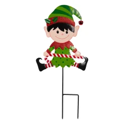 CHRISTMAS DREAM Decorazioni E Oggetti Natalizi|Babbo Natale Animali E Personaggi-Paletto da giardino in metallo (H50 cm) Folletto burlone