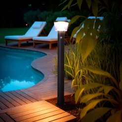 #N/A Luci Per Esterno-Paletto da giardino solare 40 LED 600 lumen (H94 cm) Orion Grigio