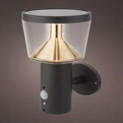 #N/A Luci Per Esterno-Paletto solare da giardino da parete 40 LED 600 lumen (H23 cm) Orion Grigio