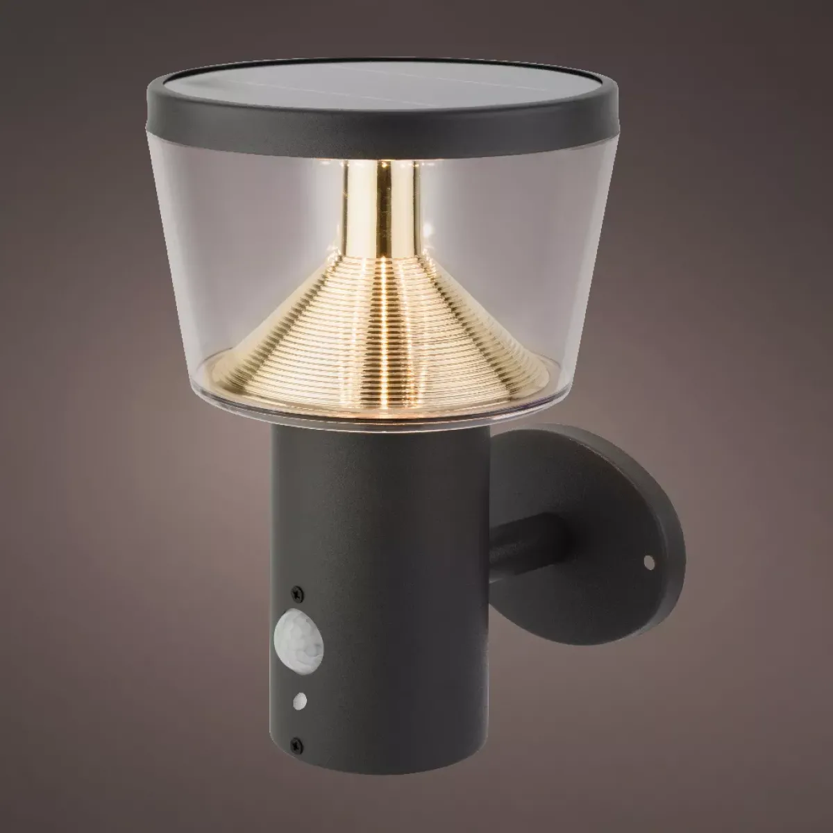 #N/A Luci Per Esterno-Paletto solare da giardino da parete 40 LED 600 lumen (H23 cm) Orion Grigio