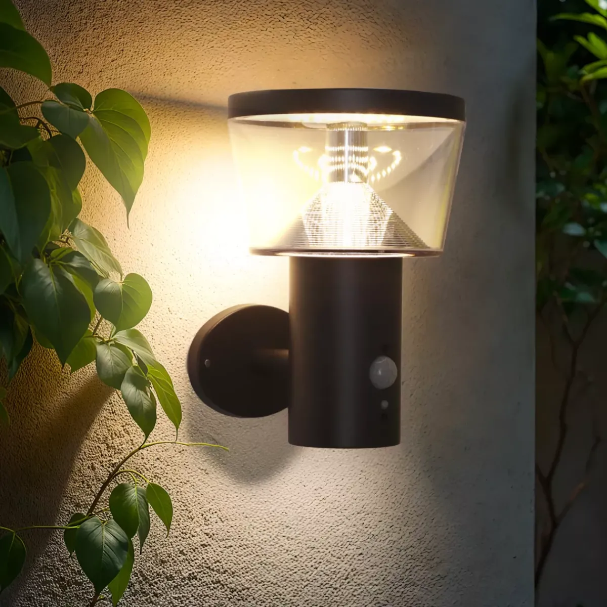 #N/A Luci Per Esterno-Paletto solare da giardino da parete 40 LED 600 lumen (H23 cm) Orion Grigio