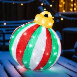 KAEMINGK Decorazioni E Oggetti Natalizi|Oggetti Decorativi E Illuminati-Palla di Natale gigante luminosa 80 LED (H39 cm) Circus e bianco freddo