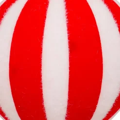 JJA Palline Di Natale-Pallina di Natale (D100 mm) a Righe Rosse e Bianche