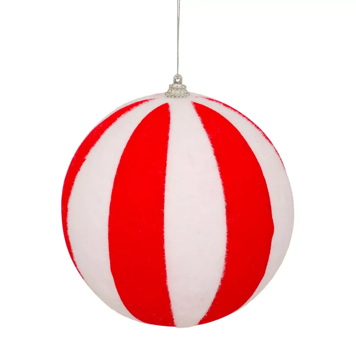 JJA Palline Di Natale-Pallina di Natale (D150 mm) a Righe Rosse e Bianche