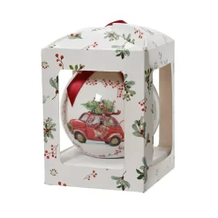 KAEMINGK Palline Di Natale-Pallina di Natale (D100 mm) Fiocco rosso Auto di Babbo Natale