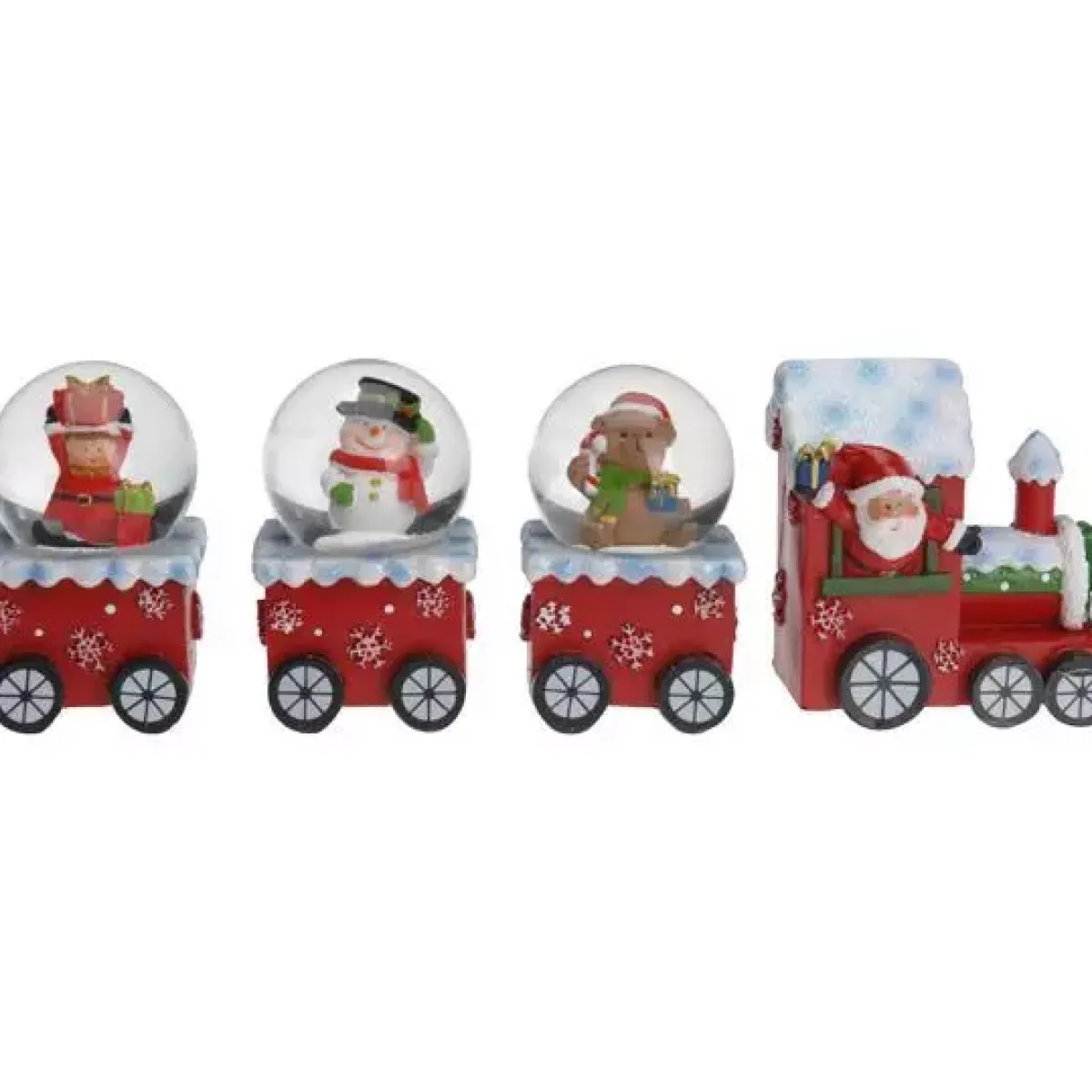 KOOPMAN Decorazioni E Oggetti Natalizi|Treno Decorativo E Elettrico-Pallina di neve (H8 cm) Treno di Natale Felice