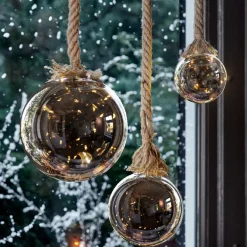 KAEMINGK Decorazioni E Oggetti Natalizi|Oggetti Decorativi E Illuminati-Pallina luminosa a pile 40 LED (D20 cm) Glassata Grigia e bianca calda