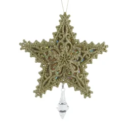 KAEMINGK Addobbi Natalizi-Pendente di Natale (H13 cm) Stella dei Sogni Dorata Glitterata