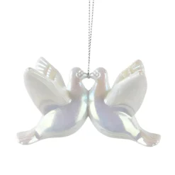 KAEMINGK Addobbi Natalizi-Pendente di Natale (H6 cm) Uccello delle nevi perlato
