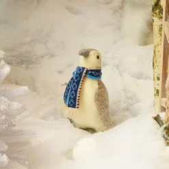 KAEMINGK Babbo Natale Animali E Personaggi-Pinguino di Natale (H26 cm) Igloo sciarpa azzurra