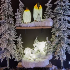 EMINZA Oggetti Decorativi E Illuminati-Pinguino luminoso fibra di vetro 8 LED (50 cm) Zélian