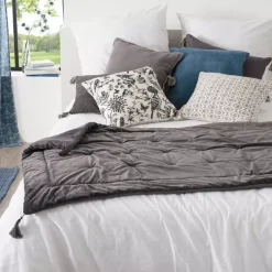 Piumotto velluto (80 x 180 cm) Slow Grigio