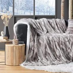 DOUCEUR D'INTERIEUR Plaid E Teli Copritutto-Plaid ecopelliccia (220 cm) Caribou