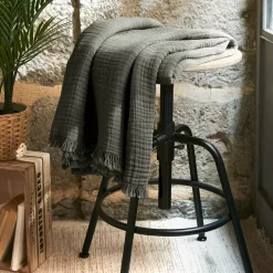 Plaid garza di cotone (160 cm) Gaïa Verde rosmarino