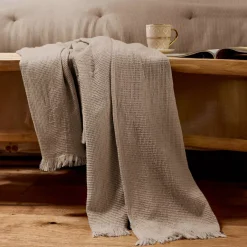 EMINZA Plaid E Teli Copritutto-Plaid in cotone a nido d'ape (180 x 220 cm) Eva