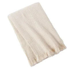 EMINZA Plaid E Teli Copritutto-Plaid in cotone a nido d'ape (180 x 220 cm) Eva Tortora