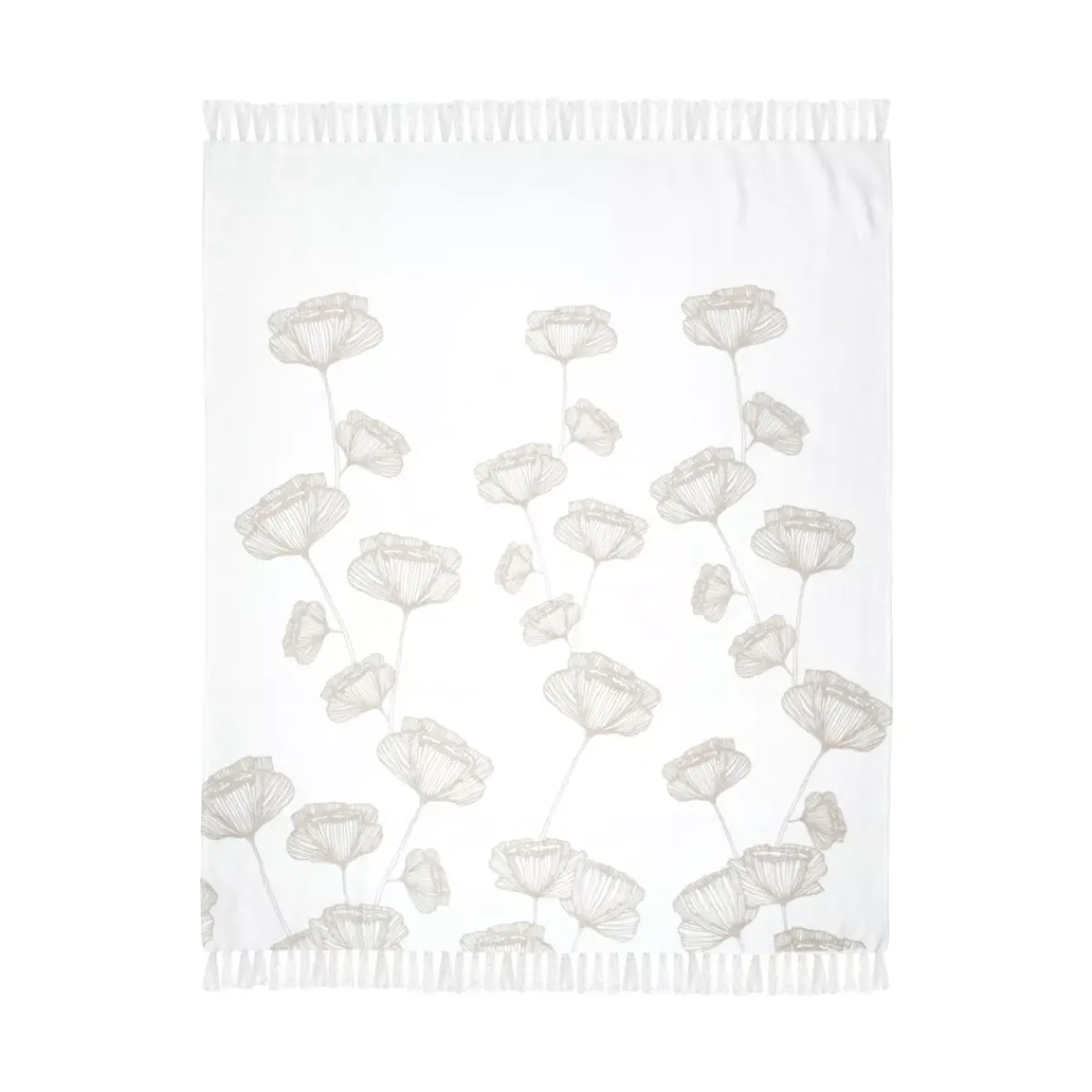 STOF Plaid E Teli Copritutto-Plaid in cotone riciclato morbido (125 x 150 cm) Oriana