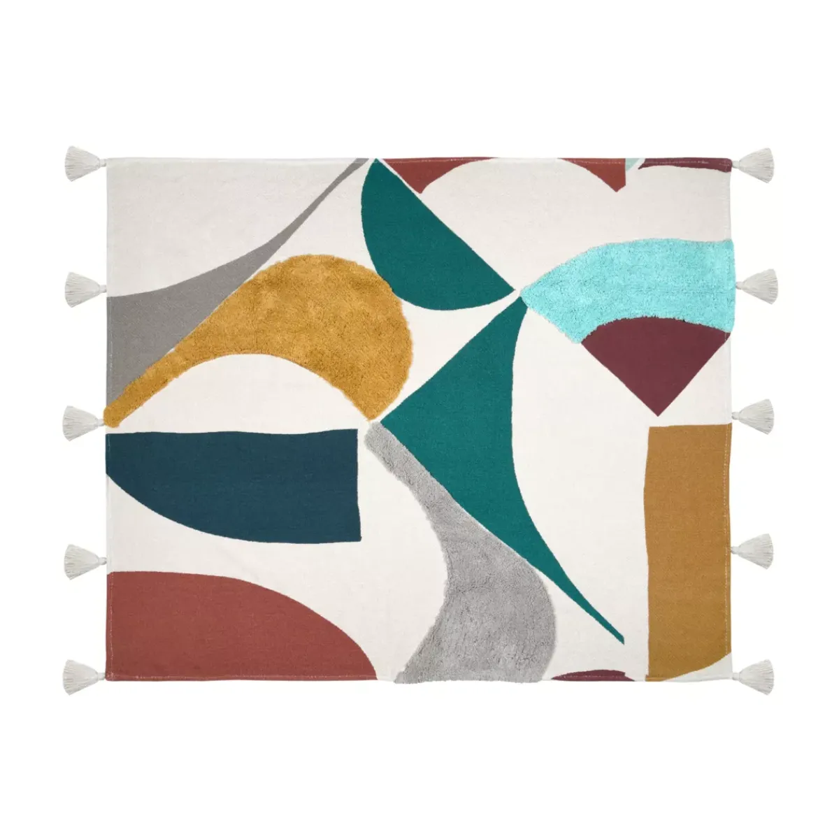 STOF Plaid E Teli Copritutto-Plaid in cotone riciclato (125 x 150 cm) Blokken