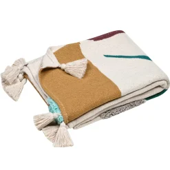 STOF Plaid E Teli Copritutto-Plaid in cotone riciclato (125 x 150 cm) Blokken