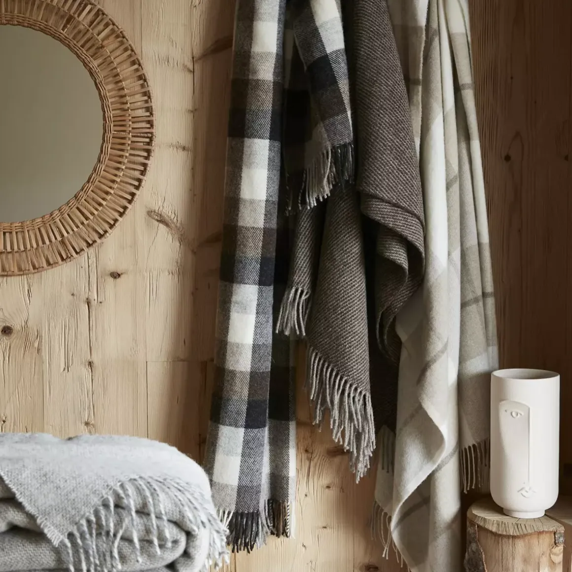 Plaid in lana (140 x 200 cm) Marius Beige