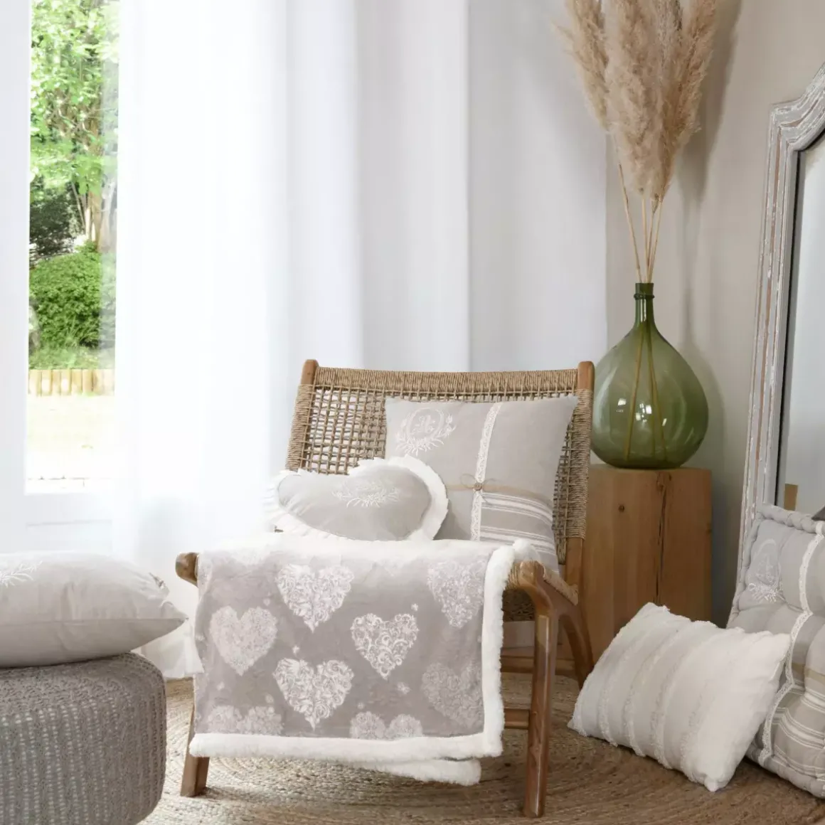 Plaid morbido (160 cm) Adelaïde Beige