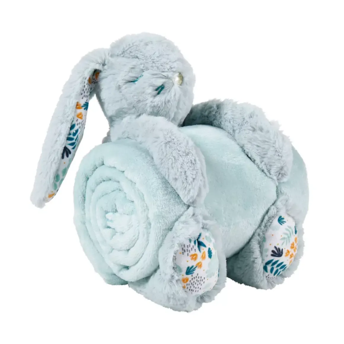 Plaid morbido (90 cm) e peluche Coniglio Blu