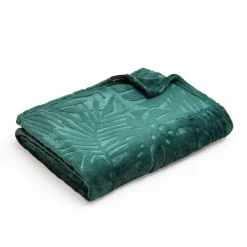 Plaid morbido flanella (130 x 180 cm) Flore Verde