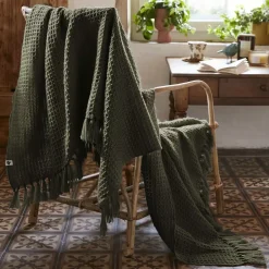 Plaid per divani in materiale riciclato (160 cm) Gabin Verde timo