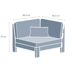 Poltrona da giardino ad angolo Bornéo Grigio antracite