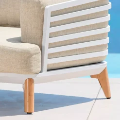 Poltrona da giardino in alluminio Monte Carlo Bianco e beige