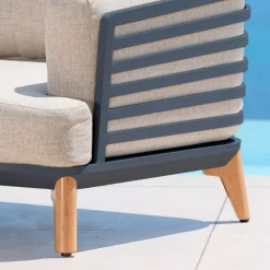 Poltrona da giardino in alluminio Monte Carlo Grigio antracite e tortora