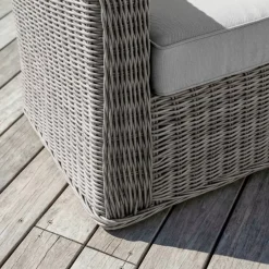 Poltrona da giardino in resina intrecciata Calvi Grigio e grigio scuro