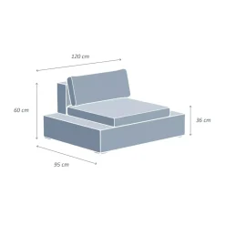 Poltrona da giardino in resina intrecciata Palma Grigio