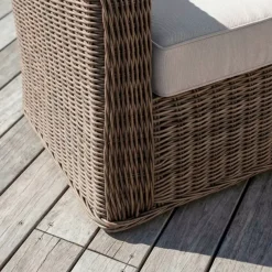 Poltrona da giardino in resina intrecciata Calvi Seppia e tortora