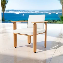 Poltrona da giardino legno teck Java Ecru
