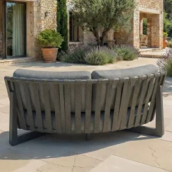 Poltrona d'angolo da giardino in alluminio Long Beach Grigio antracite