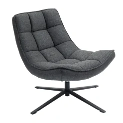 Poltrone-Poltrona girevole in tessuto (seduta 43 cm) Oxxo Grigio