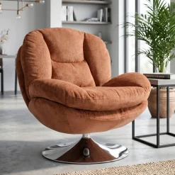 Poltrone-Poltrona girevole in tessuto (seduta 46 cm) Lomy