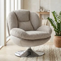 Poltrone-Poltrona girevole in tessuto (seduta 46 cm) Lomy