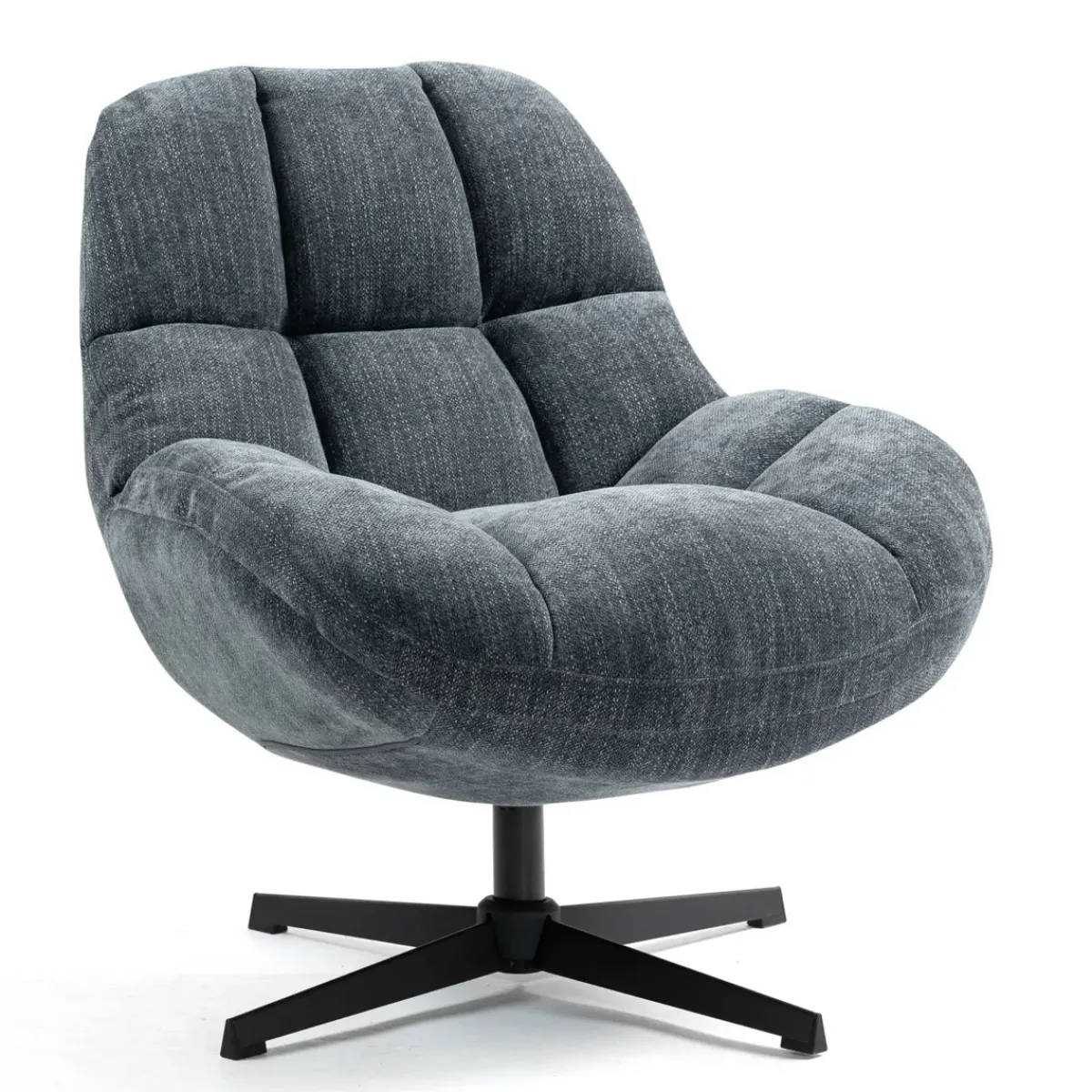 Poltrone-Poltrona girevole in tessuto (seduta 47 cm) Rezo Azzurro chiaro