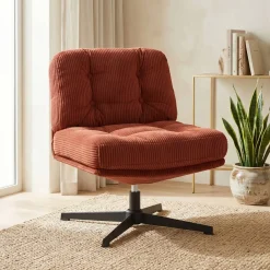 Poltrone-Poltrona girevole in velluto a coste (seduta 46 cm) Kult