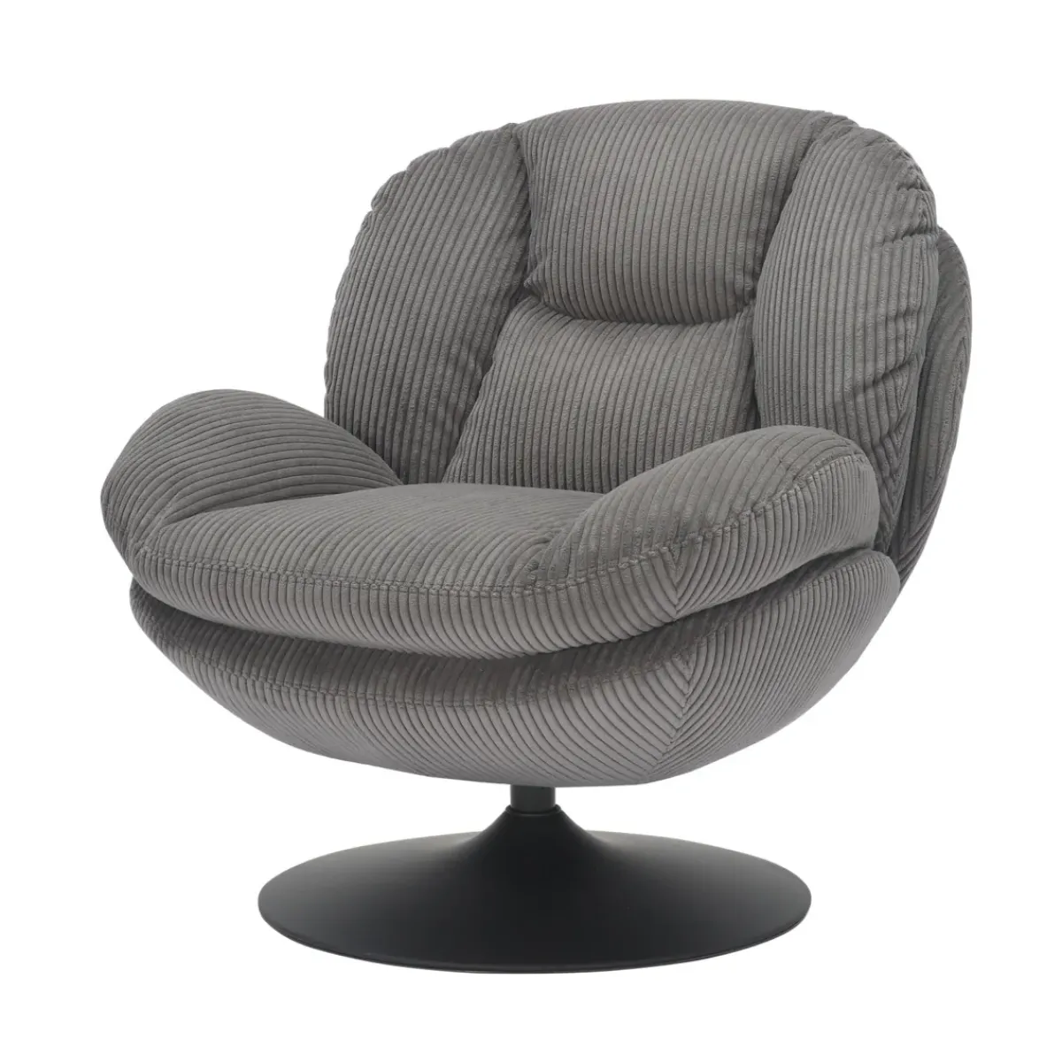 Poltrone-Poltrona girevole in velluto a coste (seduta 46 cm) Lomy