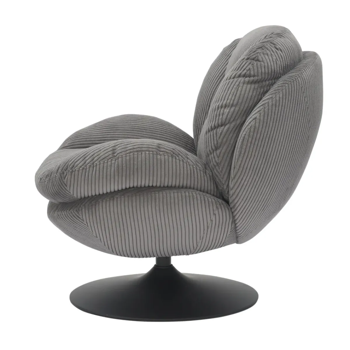Poltrone-Poltrona girevole in velluto a coste (seduta 46 cm) Lomy