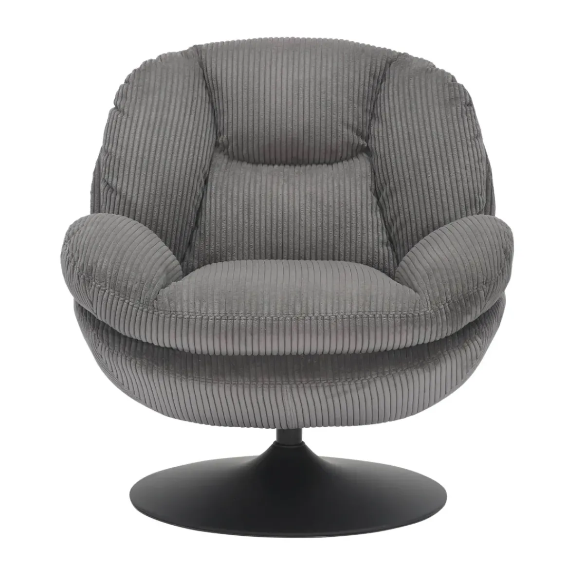 Poltrone-Poltrona girevole in velluto a coste (seduta 46 cm) Lomy