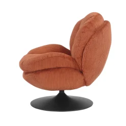 Poltrone-Poltrona girevole in velluto a coste (seduta 46 cm) Lomy