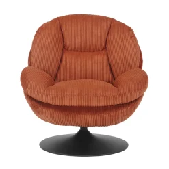 Poltrone-Poltrona girevole in velluto a coste (seduta 46 cm) Lomy