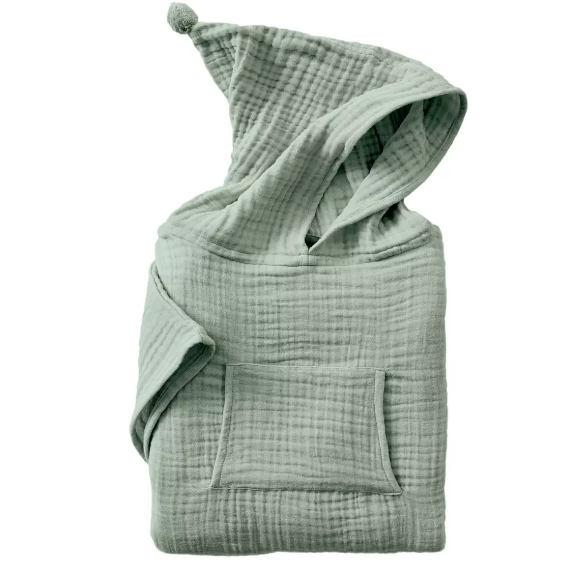 Poncho da bagno per bambini in Garza di cotone 2/5 anni Gaia Verde eucalipto