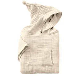 Poncho da bagno per bambini in garza di cotone 2/5 anni Gaïa Beige pampa